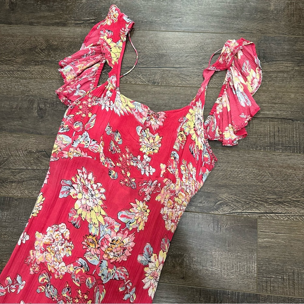 Z & L Gone Conchin Size Medium Floral Maxi Dress Women’s Low Back